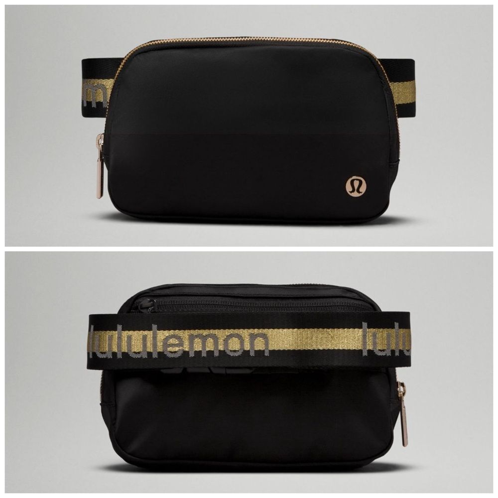 Lululemon Everywhere Belt Bag 1L‎ Wordmark black/Gold/White opal NWT